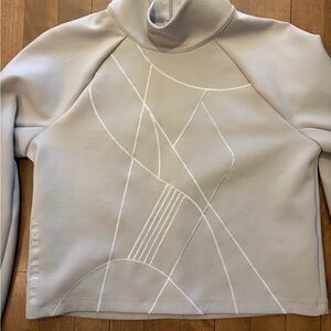 Under Armour Beige Sculpted Stitch Mock Neck Pullover